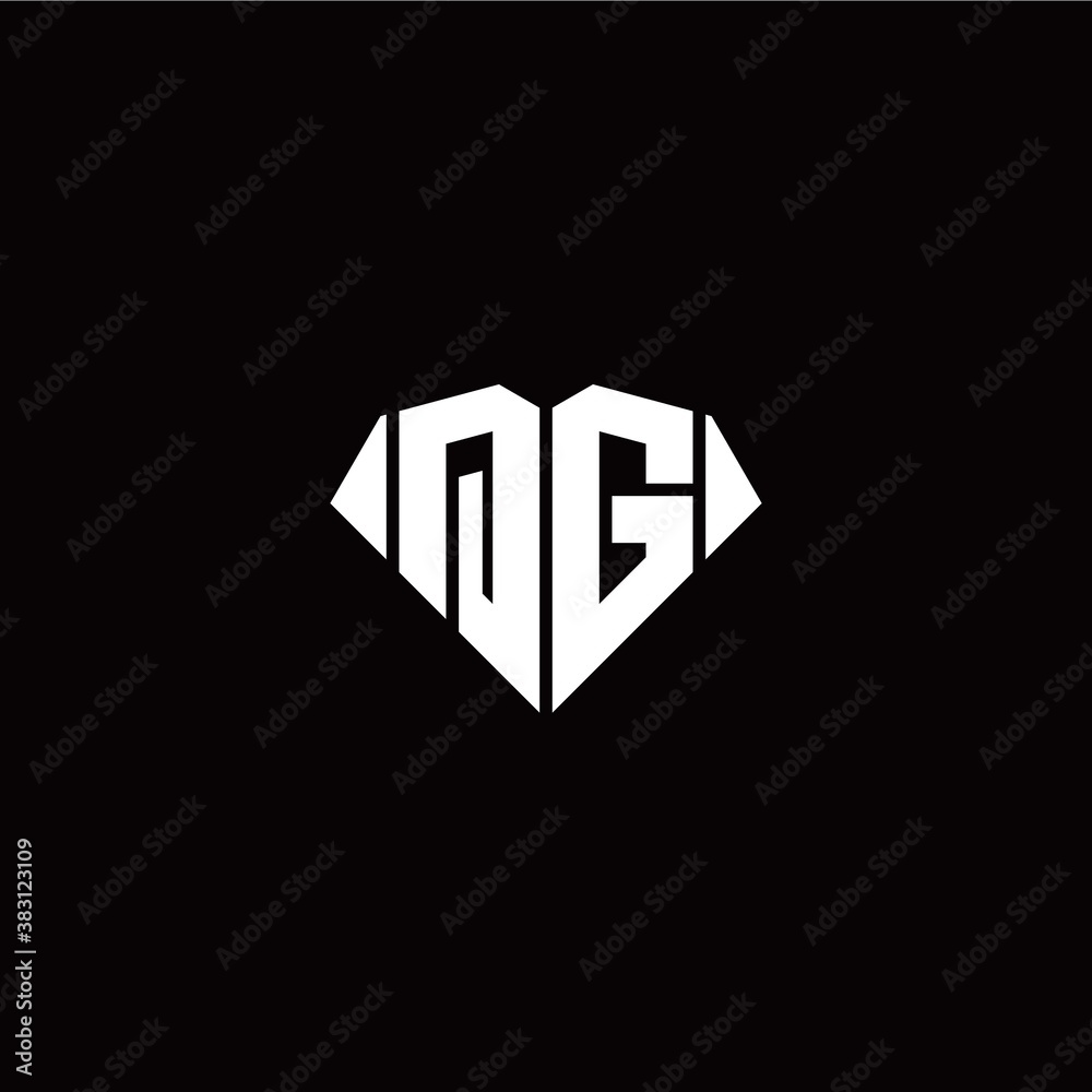 Q G initial letter with diamond shape origami style logo template vector Q G initial letter with diamond shape origami style logo template vector