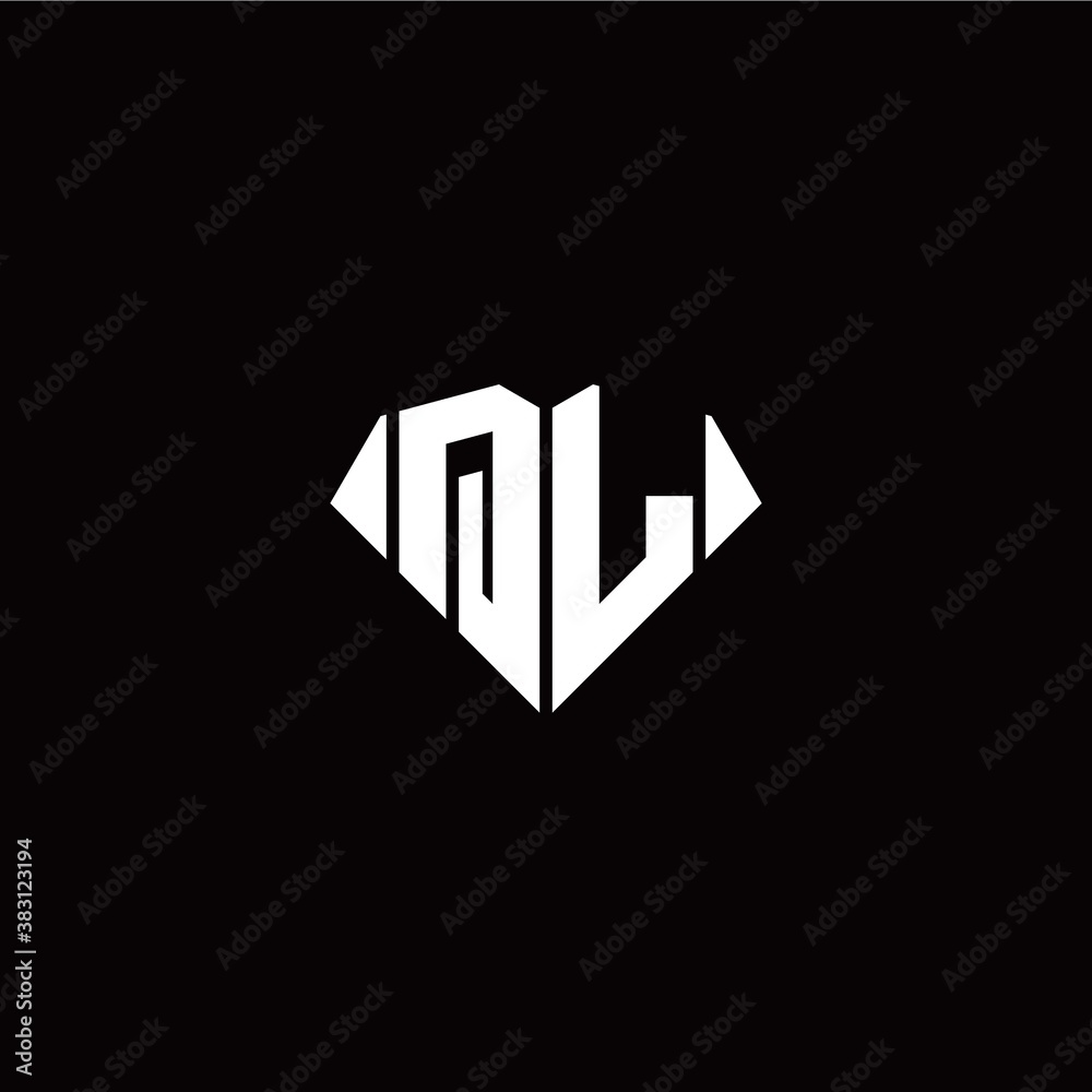 Q L initial letter with diamond shape origami style logo template vector Q L initial letter with diamond shape origami style logo template vector