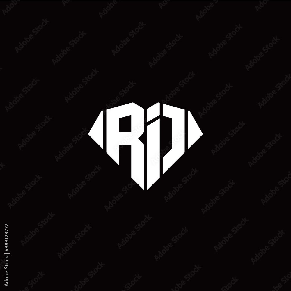 R I initial letter with diamond shape origami style logo template vector R I initial letter with diamond shape origami style logo template vector