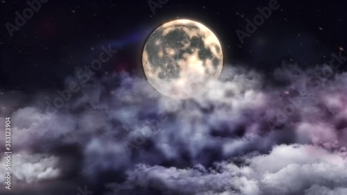 Wallpaper Mural Moon In Night Sky. Looped Background Torontodigital.ca