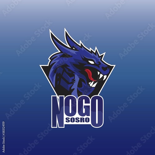 Modern Dragon mascot esport logo design template element