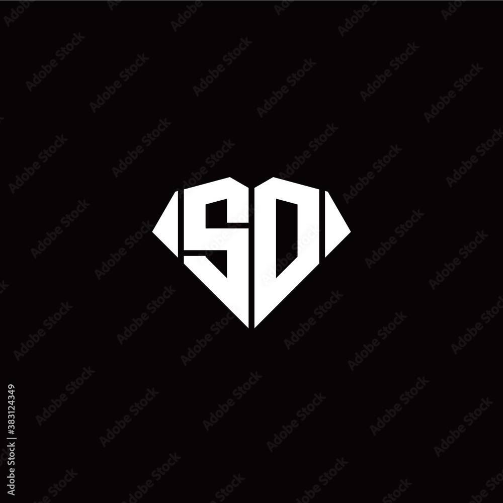 S O initial letter with diamond shape origami style logo template vector S O initial letter with diamond shape origami style logo template vector