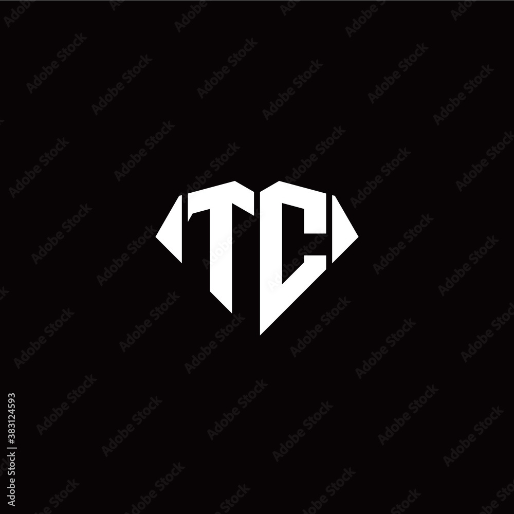 T C initial letter with diamond shape origami style logo template vector T C initial letter with diamond shape origami style logo template vector