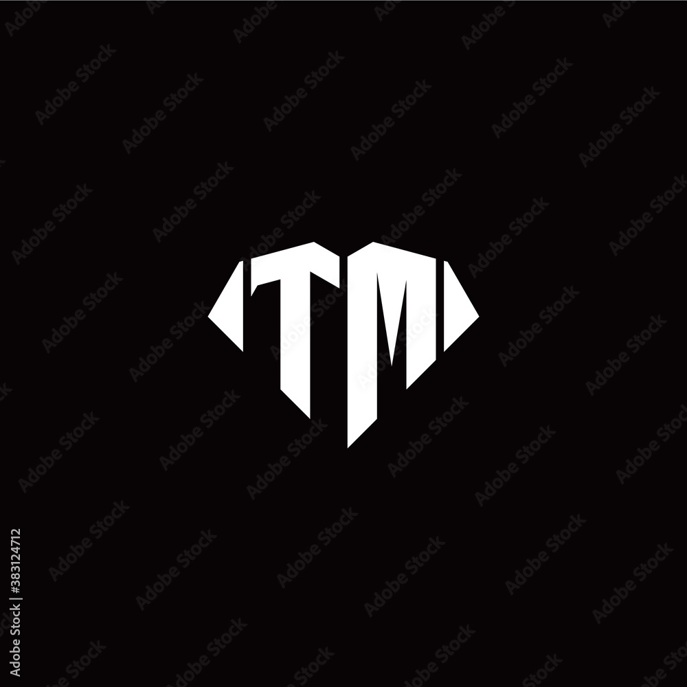 T M initial letter with diamond shape origami style logo template vector T M initial letter with diamond shape origami style logo template vector