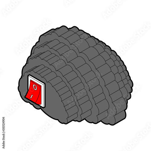 Brain and switch. Off brains. vector illustration