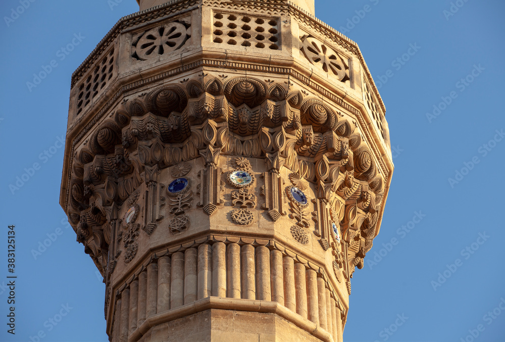 Minaret of Shirvani (Sirvani) Mosque, Gaziantep, Turkey