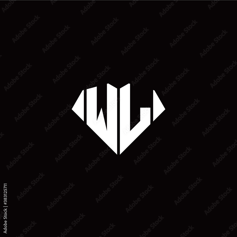 W L initial letter with diamond shape origami style logo template vector W L initial letter with diamond shape origami style logo template vector