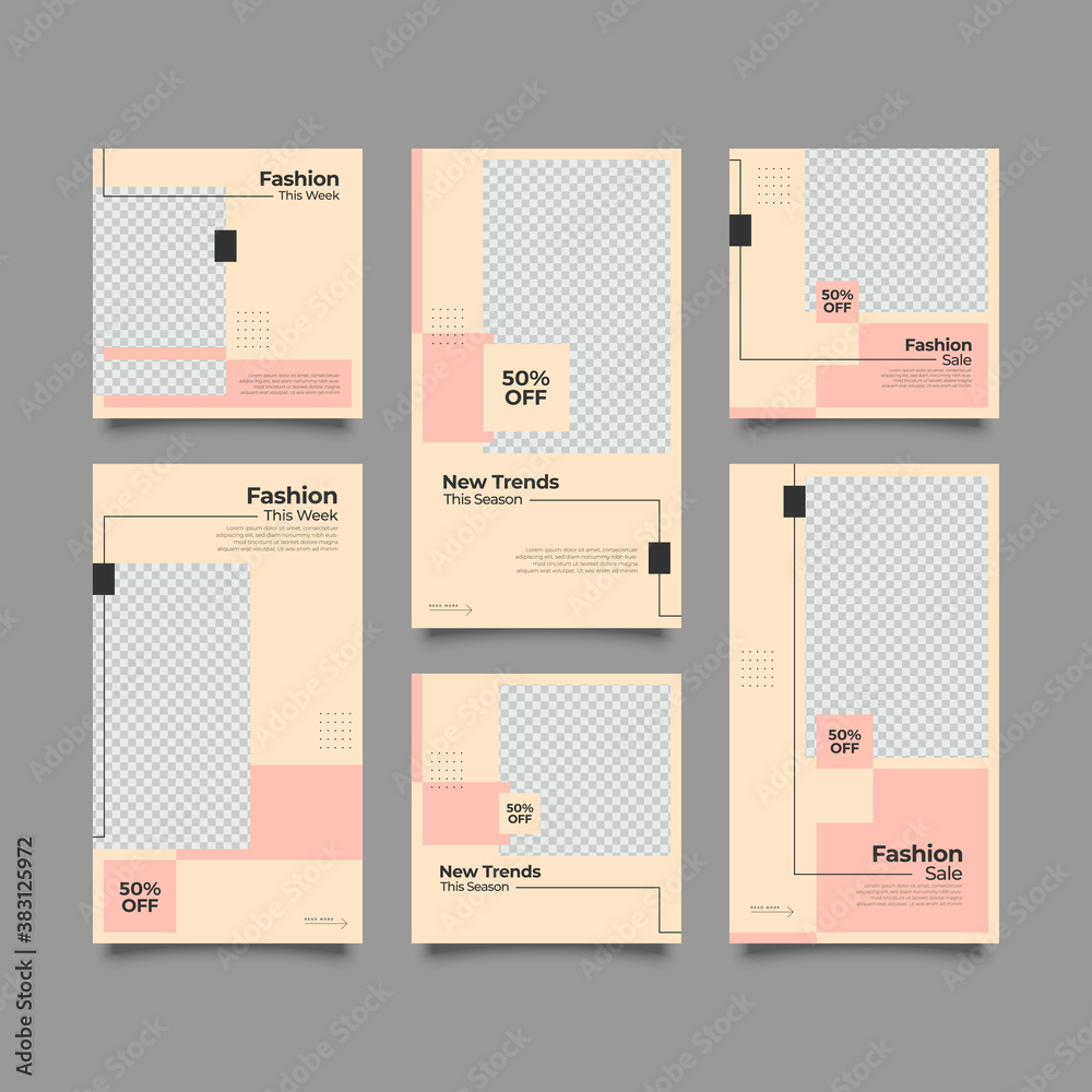 Trendy editable template for social network stories and posts, vector illustration. Design backgrounds for social media Trendy editable template for social network stories and posts, vector illustration. Design backgrounds for social media