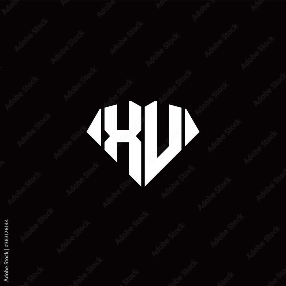 X U initial letter with diamond shape origami style logo template vector X U initial letter with diamond shape origami style logo template vector