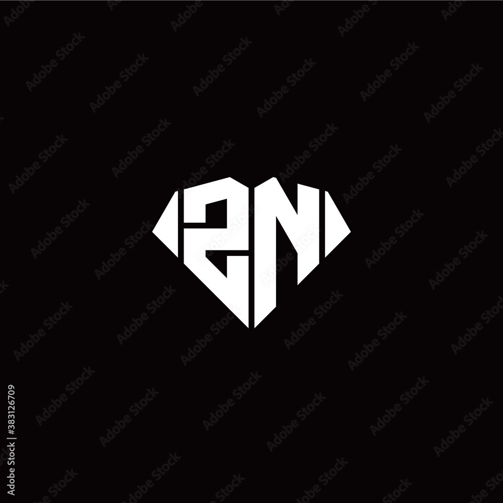 Z N initial letter with diamond shape origami style logo template vector Z N initial letter with diamond shape origami style logo template vector
