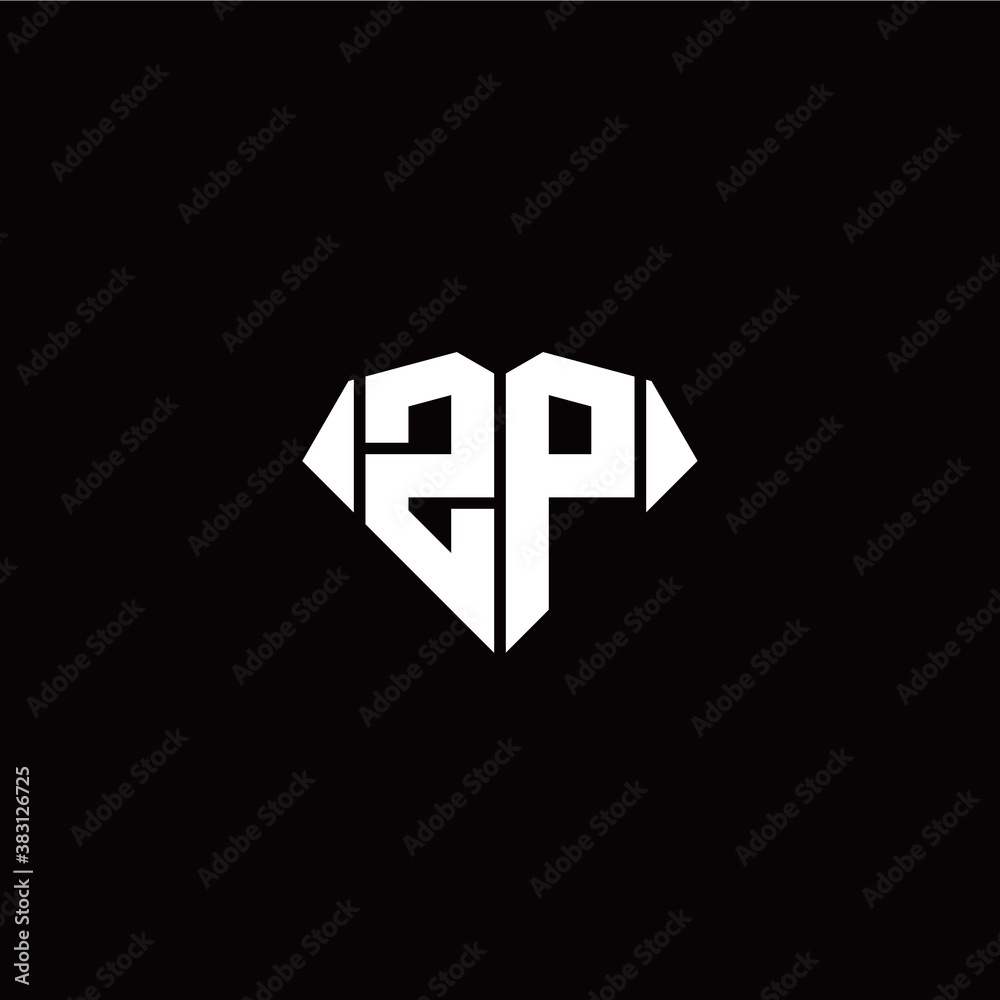 Z P initial letter with diamond shape origami style logo template vector Z P initial letter with diamond shape origami style logo template vector