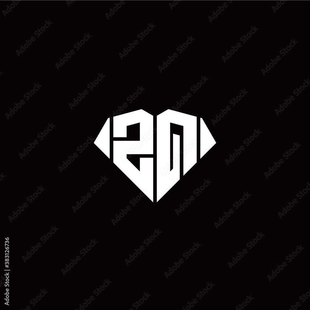 Z Q initial letter with diamond shape origami style logo template vector Z Q initial letter with diamond shape origami style logo template vector
