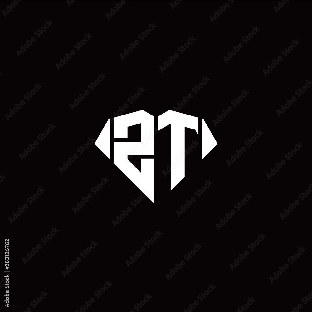 Z T initial letter with diamond shape origami style logo template vector Z T initial letter with diamond shape origami style logo template vector