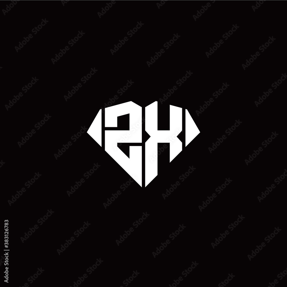 Z X initial letter with diamond shape origami style logo template vector Z X initial letter with diamond shape origami style logo template vector