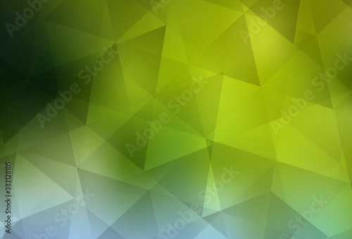 Light Green  Yellow vector gradient triangles texture.