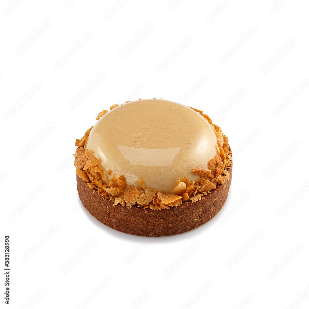 Mini tart with cream isolated on a white