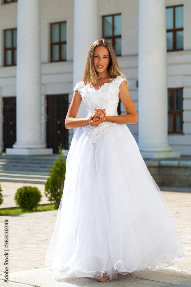 Young beautiful girl in ballroom prom dress Young beautiful girl in ballroom prom dress