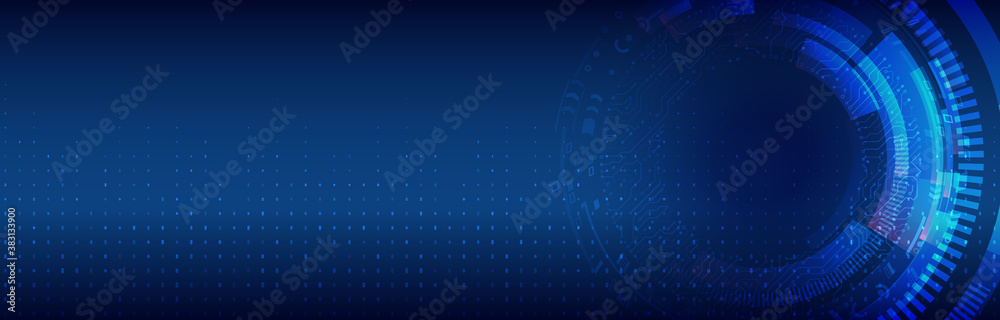 Abstract technology communication concept. Wide Futuristic digital innovation background. Hi-tech vector illustration