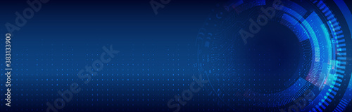 Abstract technology communication concept. Wide Futuristic digital innovation background. Hi-tech vector illustration