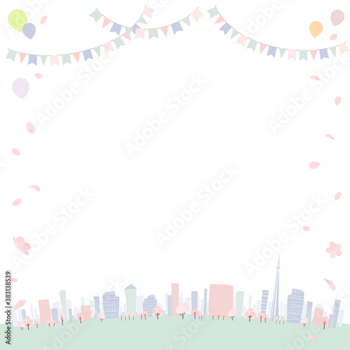 Townscape Spring_White back square