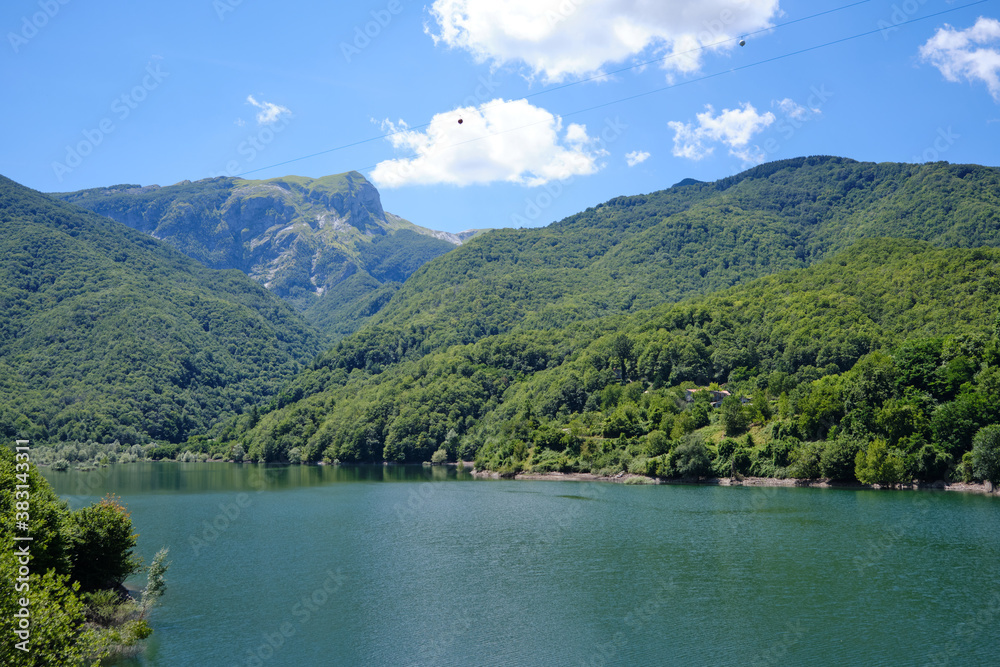 Landscape From Vagli lake and apuan mountains