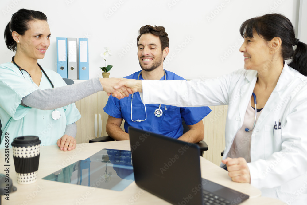 Fototapeta premium close of a doctors handshake