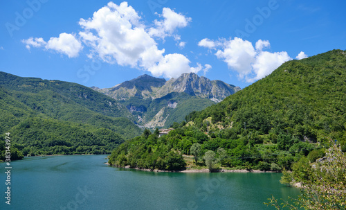 Landscape From Vagli lake and apuan mountains