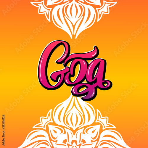 Goa hand written lettering. India vector illustration. EPS10