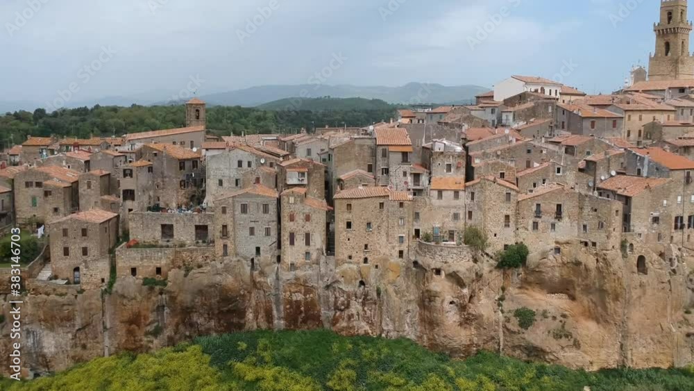 Flight over Etruscan village Pitigliano Flight over Etruscan village Pitigliano