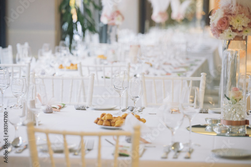 fancy table set for a wedding dinner