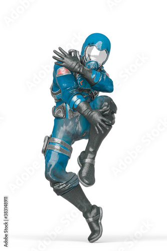 battle pilot is dancing in white background
