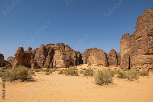 Al Raggasat valley canyon trail near Al Ula, Western Saudi Arabia