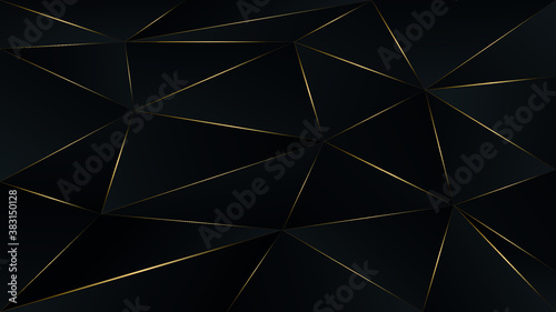 black triangle, dark wallpaper background with gold border line path