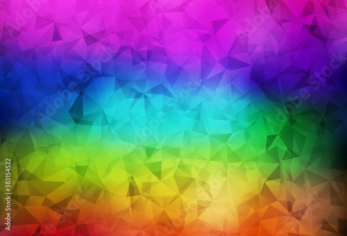 Dark Multicolor vector gradient triangles pattern.
