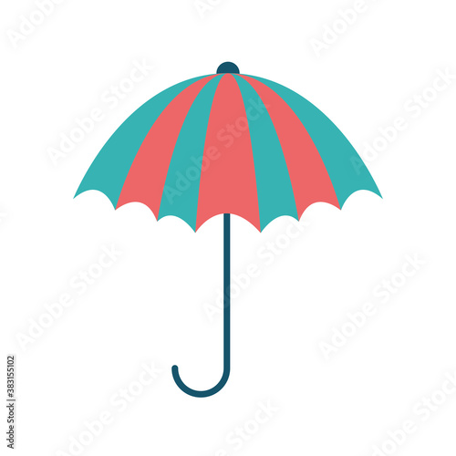 striped umbrella flat style icon vector design