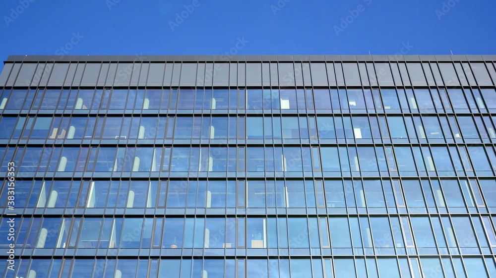 Fragment facade of a modern office building with glazing, perspective. Fragment facade of a modern office building with glazing, perspective.