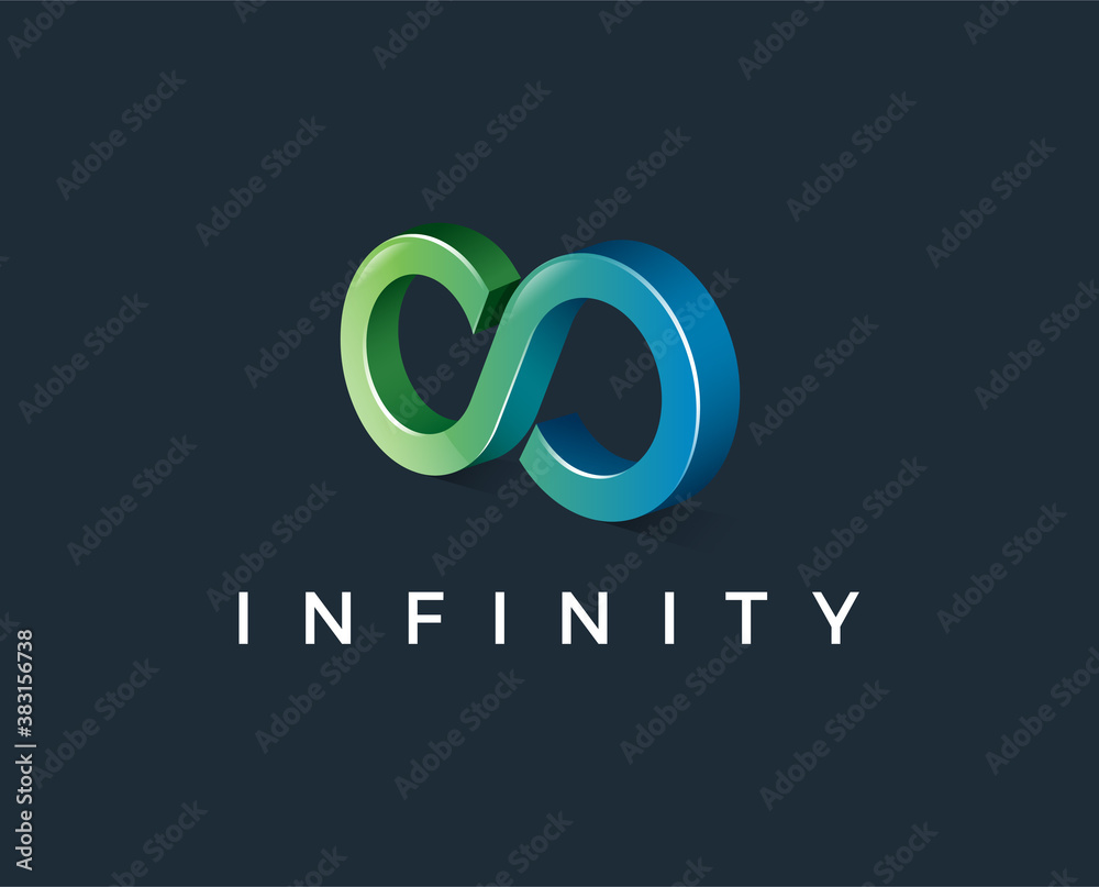 minimal infinity logo template - vector illustration