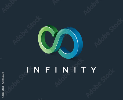 minimal infinity logo template - vector illustration