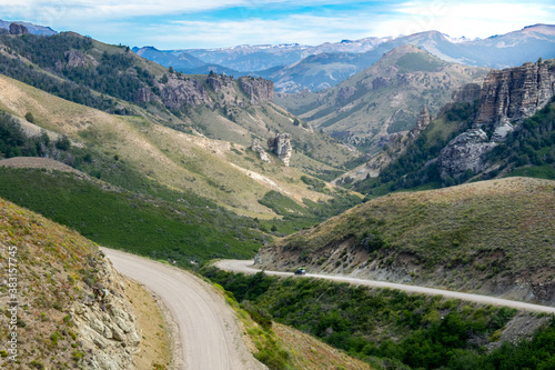 Pozones de Caleufú en la ruta 63 entre San Martín de los Andes y Villa Traful, Neuquén, Argentina.