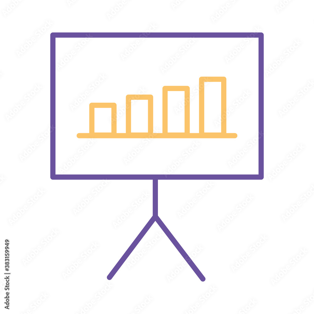 bars chart in board line style icon vector design