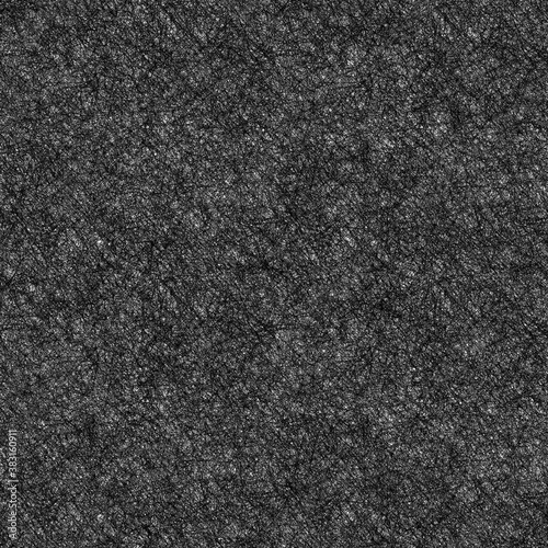 Seamless texture, rough surface, black and white, image consists of many short lines and points.
