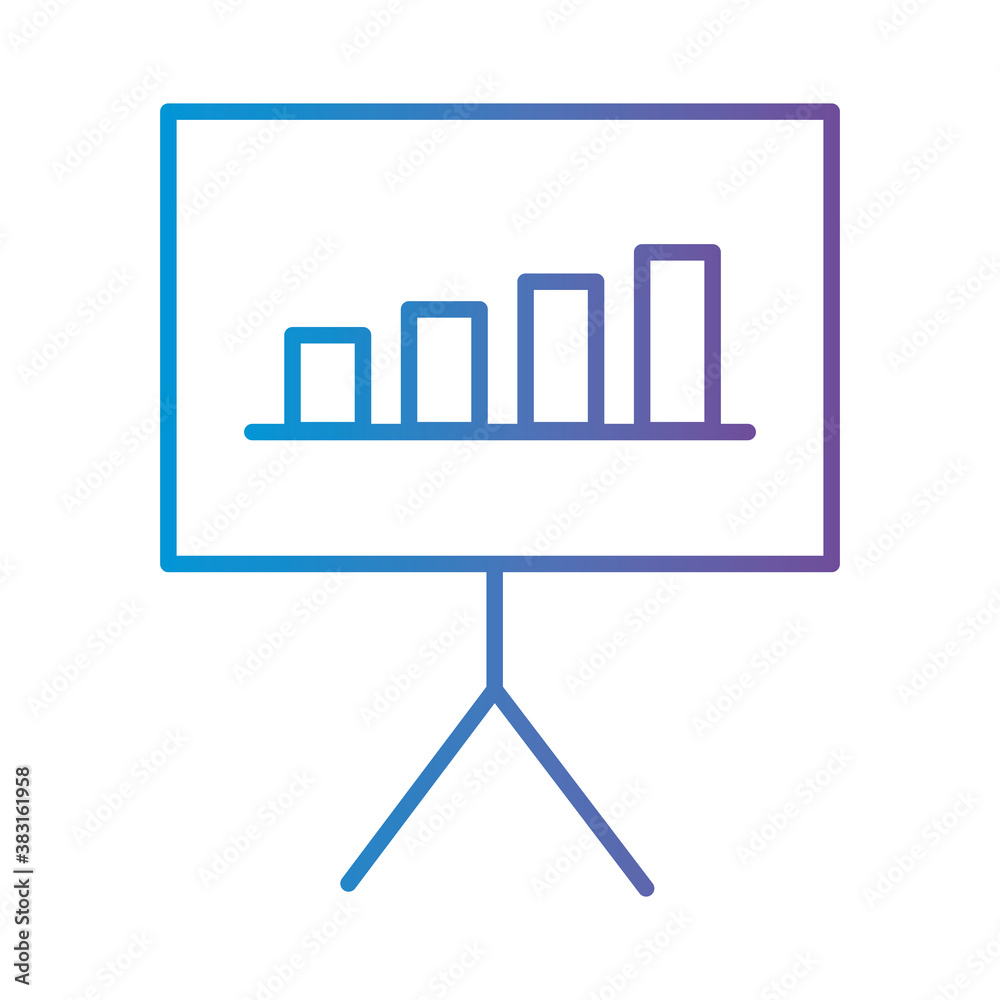 bars chart in board gradient style icon vector design bars chart in board gradient style icon vector design