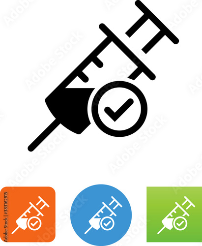 Vaccine Needle With Check Mark Icon