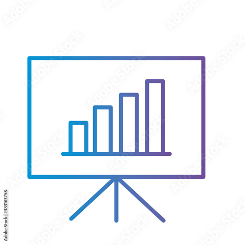 bars chart in board gradient style icon vector design