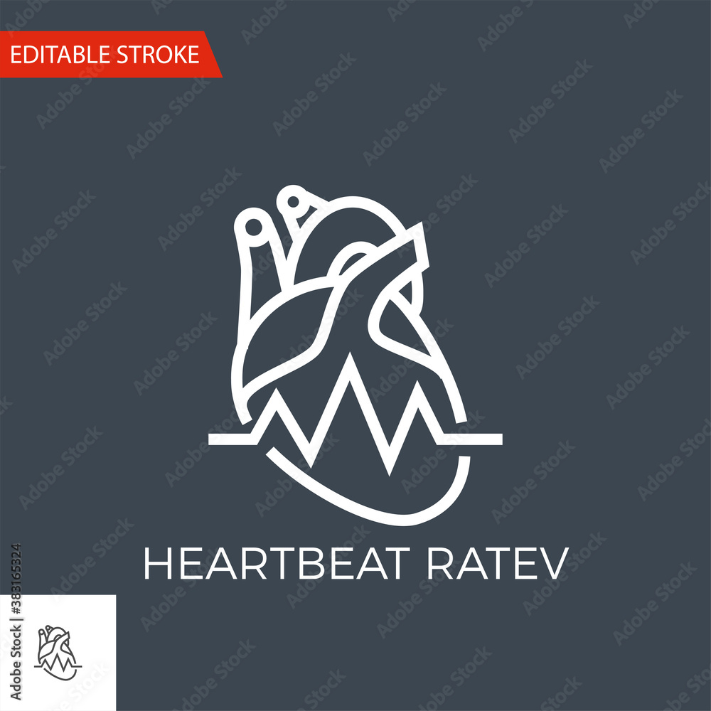 Heartbeat Ratev Thin Line Vector Icon. Flat Icon Isolated on the Black Background. Editable Stroke EPS file. Vector illustration. Heartbeat Ratev Thin Line Vector Icon. Flat Icon Isolated on the Black Background. Editable Stroke EPS file. Vector illustration.