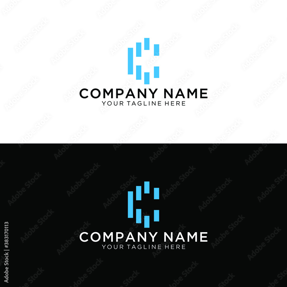 Letter C vector line logo design. Creative minimalism logotype icon symbol.