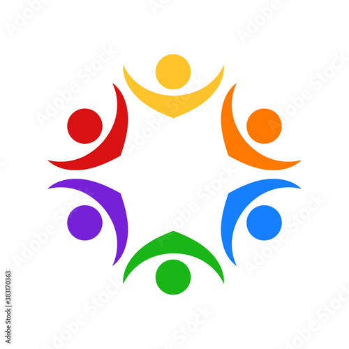 Teamwork people unity group, icon vector