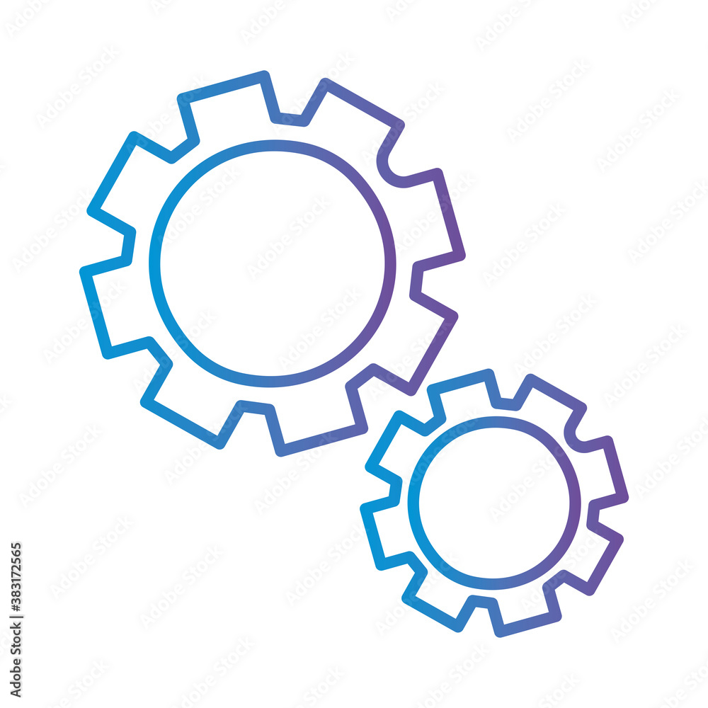 gears gradient style icon vector design