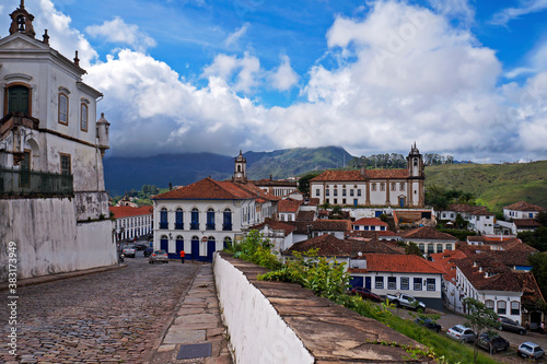 Partial view of Ouro Preto, historical city in Brazil 