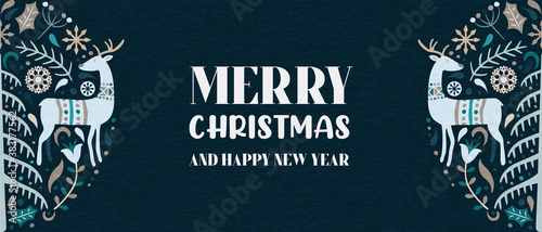 Christmas New Year scandinavian decoration banner